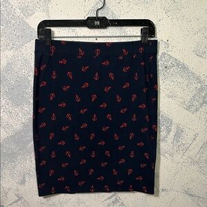 Old Navy Nautical Print Skirt - Navy Blue I Size S |Anchor & Ship Wheel Design